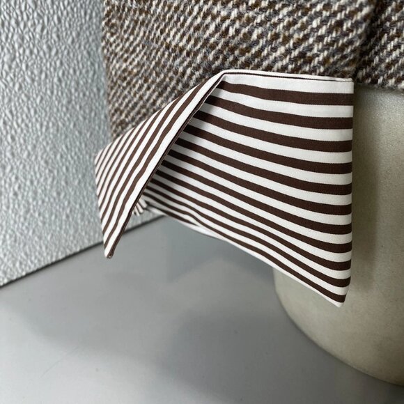 Brunello Cucinelli Women’s Diagonal Tweed Wool Blazer w/ Removable Cuffs – Brown - Picture 10 of 14